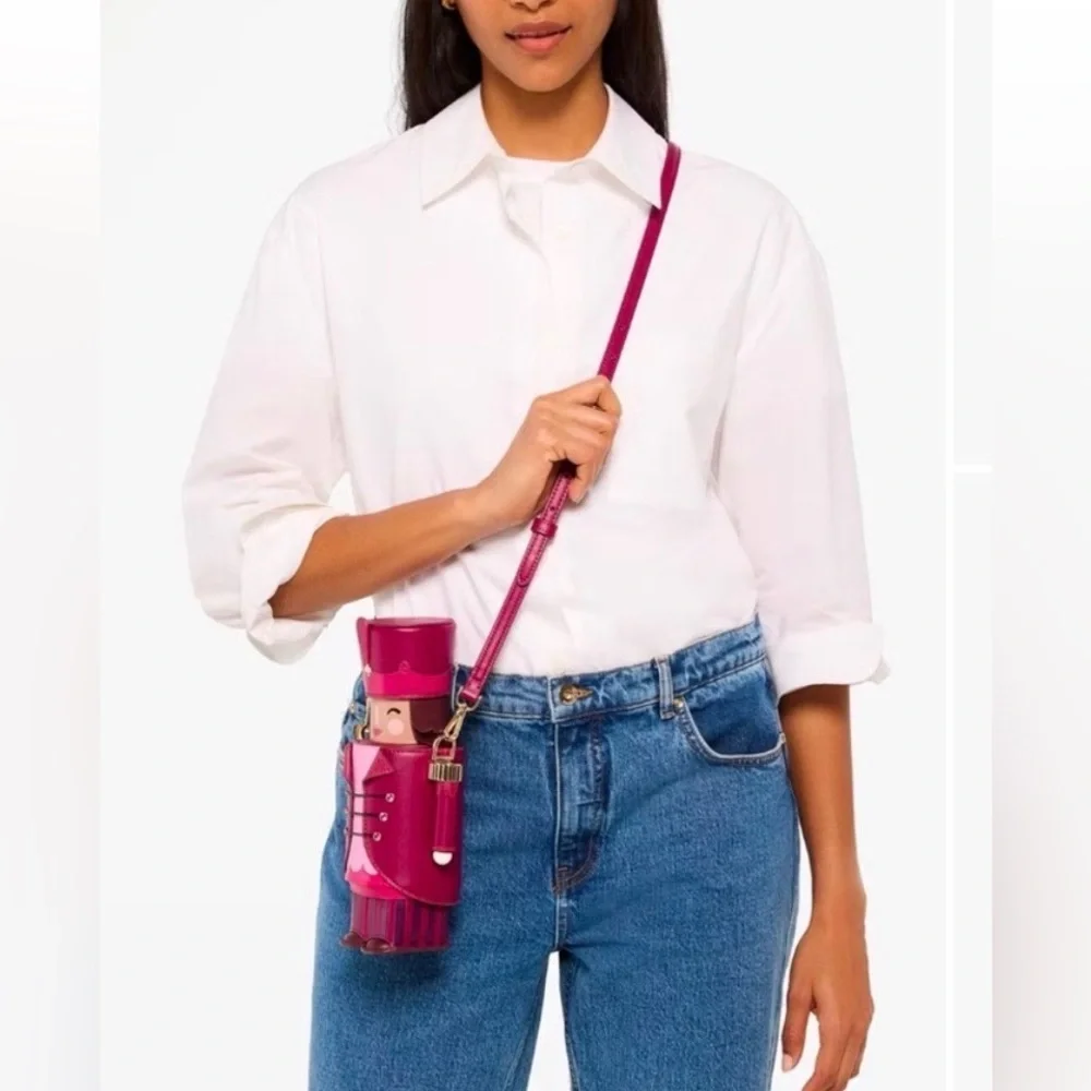 Kate Spade Oh What Fun 3D Nutcracker Crossbody Bag Novelty Christmas Fuchsia NWT